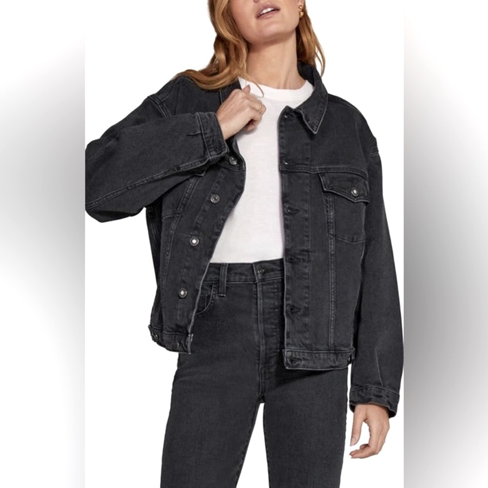 FAVORITE DAUGHTER The Otto Boyfriend Denim Jacket in Carbon